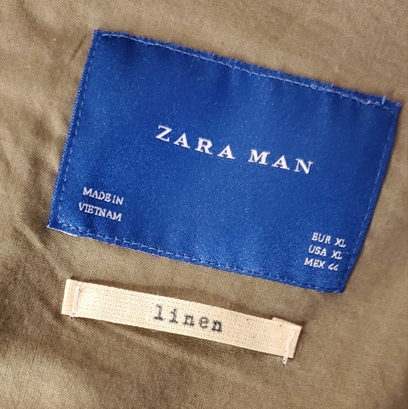" SOLD " Zara light linen bomber jacket in excellent condition - Picture 5 of 6